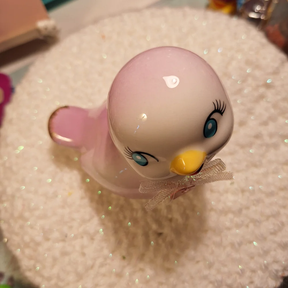 Charming Pink Bird Figurine